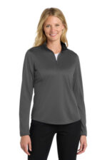 Port Authority Women's Silk Touch Performance 1/4-Zip LK584 Steel Grey/ Black