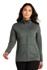 Port Authority Women's Accord Stretch Fleece Full-Zip LK595 Pewter