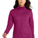 Port Authority Women's Accord Stretch Fleece Full-Zip LK595 Wine