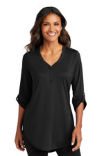 Port Authority Women's City Stretch 3/4-Sleeve Tunic LK6840 Black