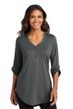 Port Authority Women's City Stretch 3/4-Sleeve Tunic LK6840 Graphite