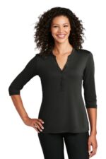 Port Authority Women's UV Choice Pique Henley LK750 Black