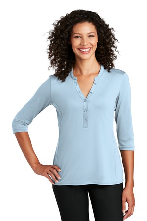 Port Authority Women's UV Choice Pique Henley LK750 Cloud Blue