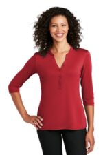 Port Authority Women's UV Choice Pique Henley LK750 Rich Red