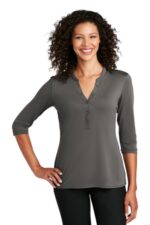 Port Authority Women's UV Choice Pique Henley LK750 Sterling Grey