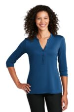 Port Authority Women's UV Choice Pique Henley LK750 True Blue