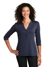 Port Authority Women's UV Choice Pique Henley LK750 True Navy