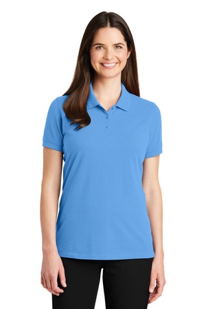 Port Authority Women's EZCotton Polo. LK8000 Azure Blue