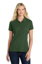 Port Authority Women's SuperPro React Polo. LK810 Dark Green