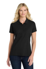 Port Authority Women's SuperPro React Polo. LK810 Deep Black