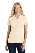 Port Authority Women's SuperPro React Polo. LK810 Ecru