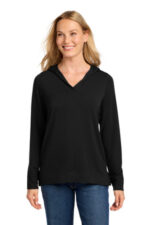 Port Authority Women's Microterry Pullover Hoodie LK826 Deep Black