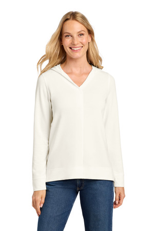 Port Authority Women's Microterry Pullover Hoodie LK826 Ivory Chiffon