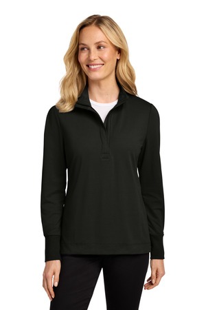 Port Authority Women's Fairway Stretch 1/4-Zip LK829 Deep Black