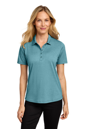 Port Authority Women's Fine Pique Blend Polo LK830 Dark Teal Heather