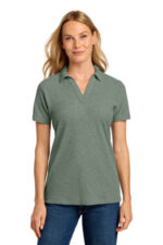 Port Authority Women's C-FREE Cotton Blend Pique Polo LK867 Dark Green Heather