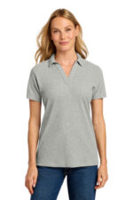 Port Authority Women's C-FREE Cotton Blend Pique Polo LK867 Deep Smoke Heather