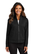 Port Authority Women's C-FREE Double Knit Full-Zip LK881 Deep Black
