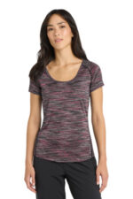 OGIO Women's Verge Scoop Neck. LOE326 Fierce Coral Space Dye