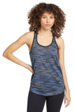 OGIO Women's Verge Racerback Tank. LOE327 Electric Blue Space Dye