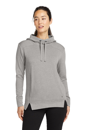 OGIO Women's Luuma Pullover Fleece Hoodie. LOG810 Petrol Grey Heather
