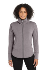OGIO Women's Luuma Full-Zip Fleece. LOG812 Petrol Grey Heather