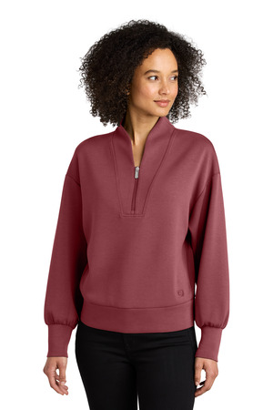 OGIO Women's Transcend 1/4-Zip LOG861 Soft Ruby