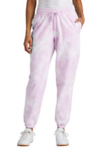 Port & Co Women's Beach Wash Cloud Tie-Dye Sweatpant LPC140P Cerise Pink