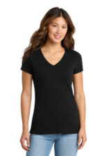 Port & Co Women's Tri-Blend V-Neck Tee. LPC330V Black