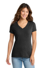 Port & Co Women's Tri-Blend V-Neck Tee. LPC330V Black Heather
