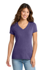 Port & Co Women's Tri-Blend V-Neck Tee. LPC330V Team Purple Heather