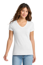 Port & Co Women's Tri-Blend V-Neck Tee. LPC330V White