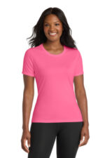 Port & Co Women's Performance Tee. LPC380 Neon Pink
