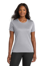 Port & Co Women's Performance Tee. LPC380 Silver