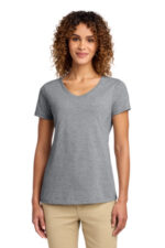 Port & Co Women's Fan Favorite V-Neck Tee. LPC450V Athletic Heather