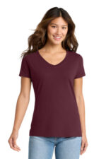 Port & Co Women's Fan Favorite V-Neck Tee. LPC450V Athletic Maroon