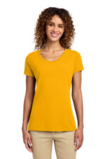 Port & Co Women's Fan Favorite V-Neck Tee. LPC450V Bright Gold