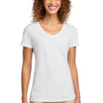 Port & Co Women's Fan Favorite V-Neck Tee. LPC450V White