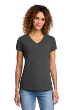 Port & Co Women's Fan Favorite Blend V-Neck Tee. LPC455V Black Heather