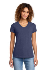 Port & Co Women's Fan Favorite Blend V-Neck Tee. LPC455V Team Navy Heather