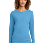 Port & Co Women's Long Sleeve Core Cotton Tee. LPC54LS Aquatic Blue