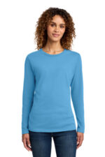 Port & Co Women's Long Sleeve Core Cotton Tee. LPC54LS Aquatic Blue