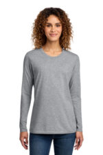 Port & Co Women's Long Sleeve Core Cotton Tee. LPC54LS Athletic Heather
