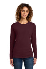 Port & Co Women's Long Sleeve Core Cotton Tee. LPC54LS Athletic Maroon
