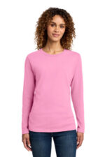 Port & Co Women's Long Sleeve Core Cotton Tee. LPC54LS Candy Pink