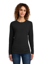 Port & Co Women's Long Sleeve Core Cotton Tee. LPC54LS Jet Black