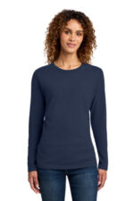 Port & Co Women's Long Sleeve Core Cotton Tee. LPC54LS Navy