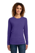 Port & Co Women's Long Sleeve Core Cotton Tee. LPC54LS Purple