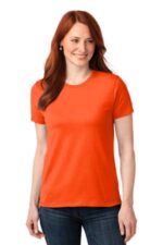 Port & Co Women's Core Blend Tee. LPC55 Safety Orange