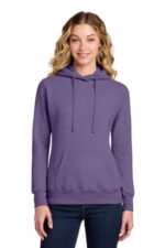 Port & Co Women's Core Fleece Pullover Hooded Sweatshirt LPC78H Heather Purple